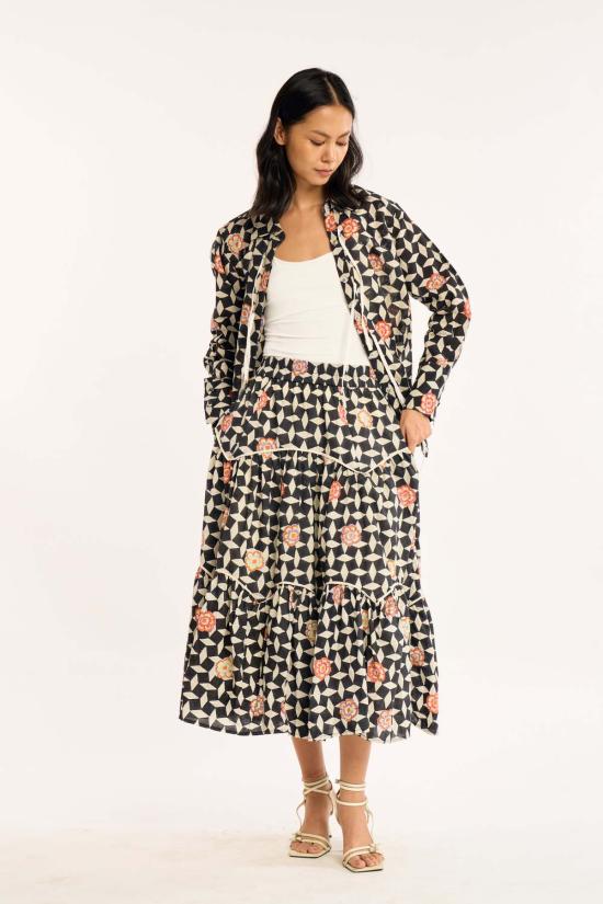  루주타 셰스 롱 원피스 모스 스커트 | 아틀라스 플로럴 - RUJUTA SHETH