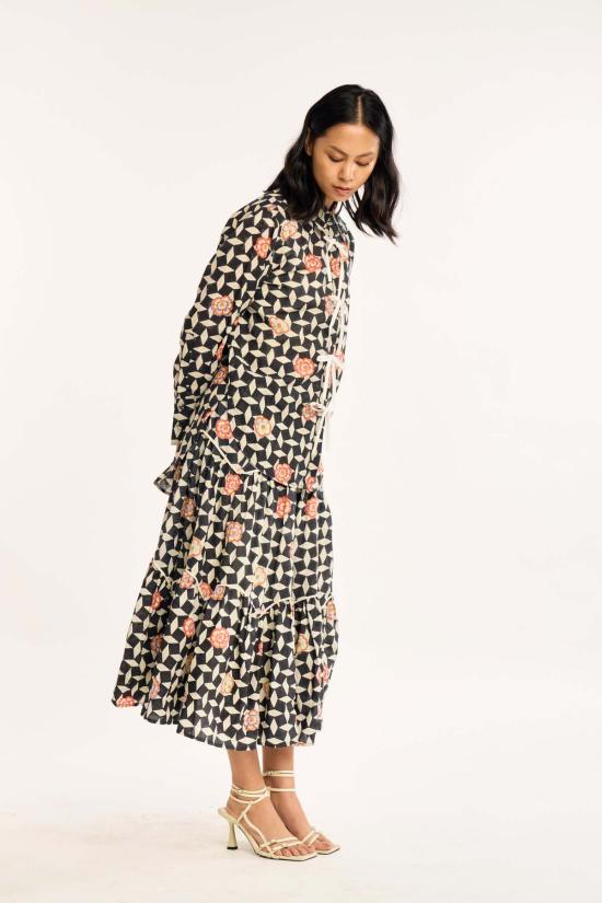  루주타 셰스 롱 원피스 모스 스커트 | 아틀라스 플로럴 - RUJUTA SHETH