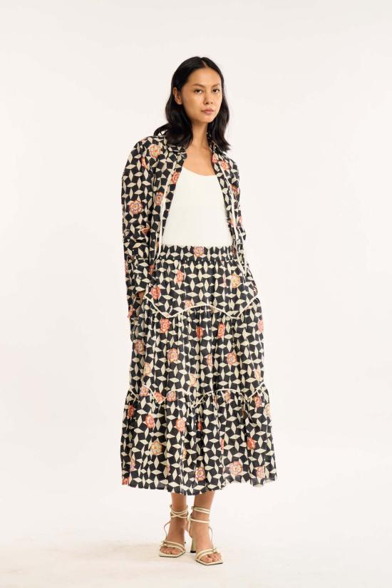  루주타 셰스 롱 원피스 모스 스커트 | 아틀라스 플로럴 - RUJUTA SHETH