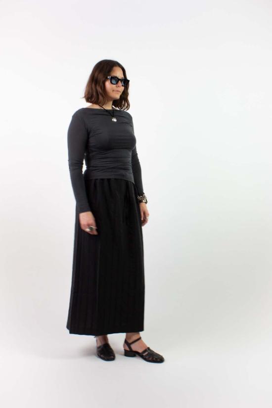  리타 롱 스커트 로우 오르세이 스커트 - RITA