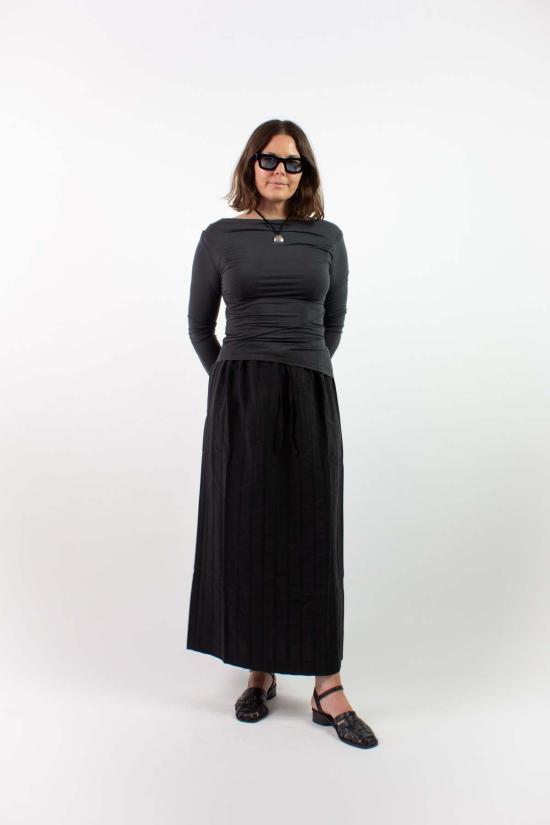  리타 롱 스커트 로우 오르세이 스커트