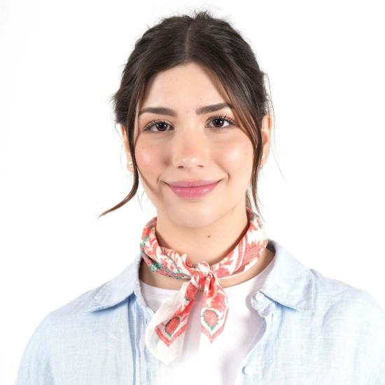  비스마야 머플러/스카프 블루밍 피오니 반다나 - VISMAYA