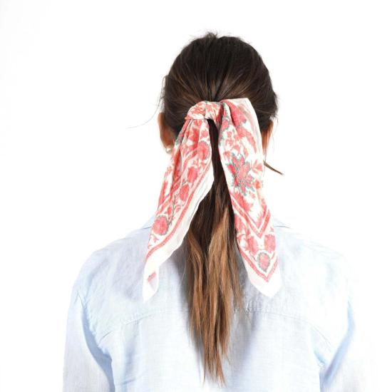  비스마야 머플러/스카프 블루밍 피오니 반다나 - VISMAYA