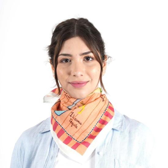  비스마야 머플러/스카프 마가리타 뮤즈 반다나 연어 오렌지 - VISMAYA