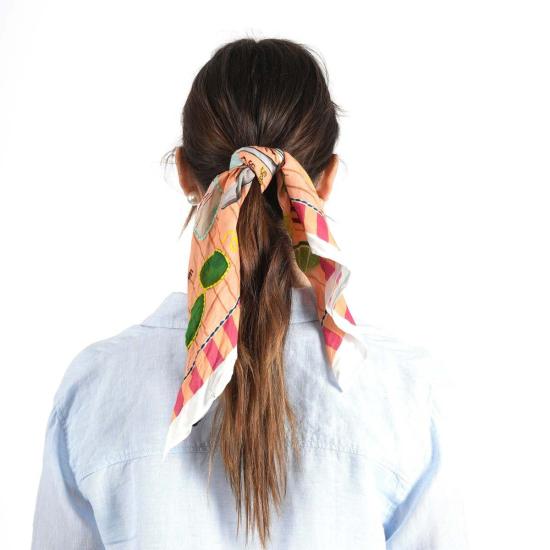  비스마야 머플러/스카프 마가리타 뮤즈 반다나 연어 오렌지 - VISMAYA