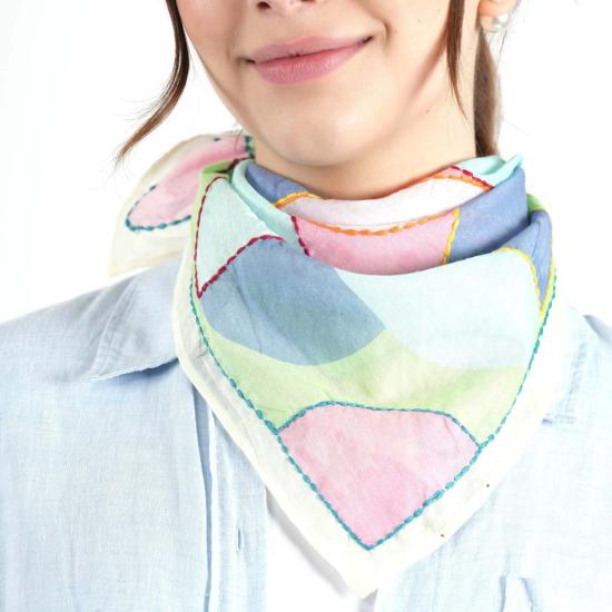  비스마야 머플러/스카프 프리즘 플라워 반다나 핑크 - VISMAYA