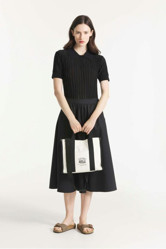  르몽생미셸 폴로 티셔츠 르 몽 생 미셸 샐리 오픈워크 니트 폴로 셔츠 블랙 - LE MONT ST MICHEL