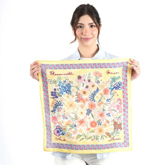  비스마야 머플러/스카프 블룸 위드 그레이스 앤 러브 반다나 옐로우 - VISMAYA