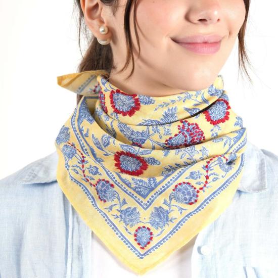  비스마야 머플러/스카프 Vismaya Blooming Peonies 반다나 햇빛 - VISMAYA