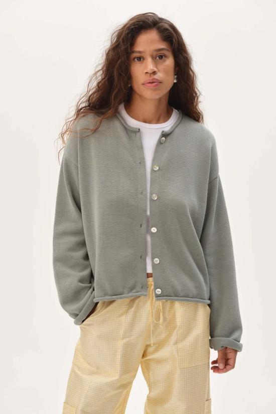  도니 가디건 . 면 니트 롤