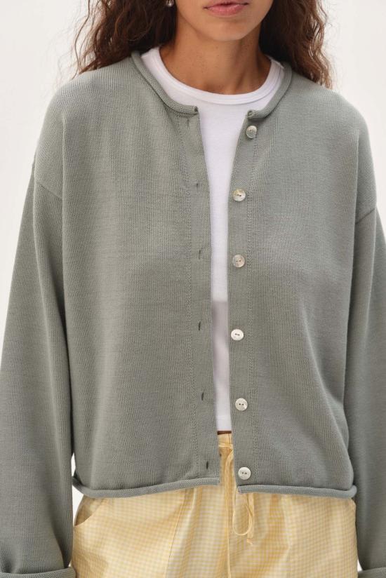  도니 가디건 . 면 니트 롤 - DONNI.