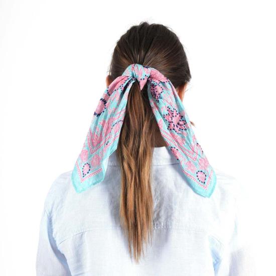  비스마야 머플러/스카프 블루밍 피오니 반다나 틸 - VISMAYA