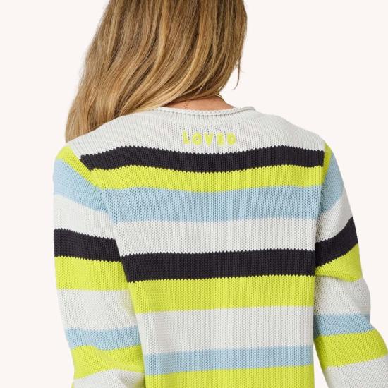  이퀘이션 가디건 에퀴션 스트라이프 보 레로 - EQUATION