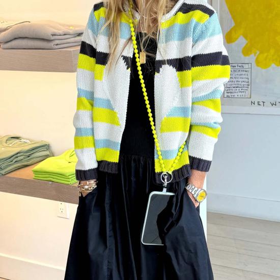  이퀘이션 가디건 에퀴션 스트라이프 보 레로 - EQUATION