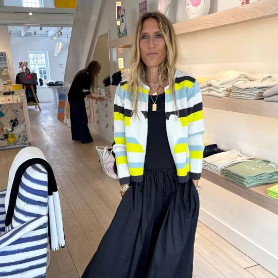  이퀘이션 가디건 에퀴션 스트라이프 보 레로