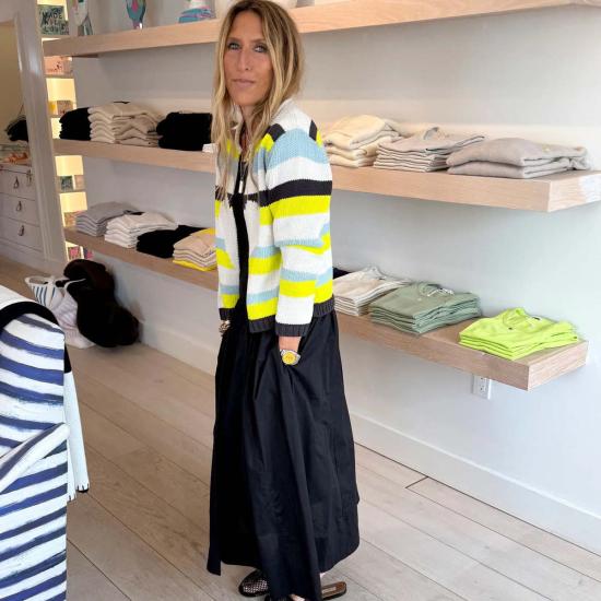  이퀘이션 가디건 에퀴션 스트라이프 보 레로 - EQUATION