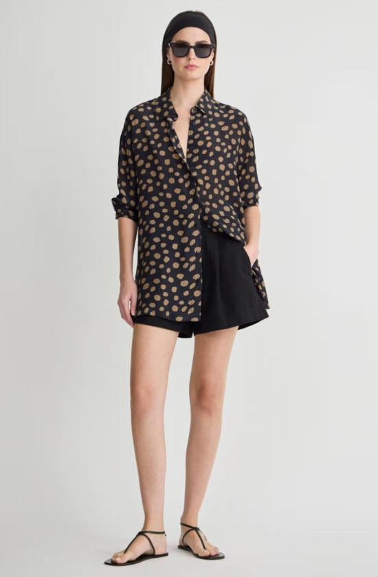  어피스 어파트 블라우스 Apiece Apart Isolde 버튼다운  블랙/카멜