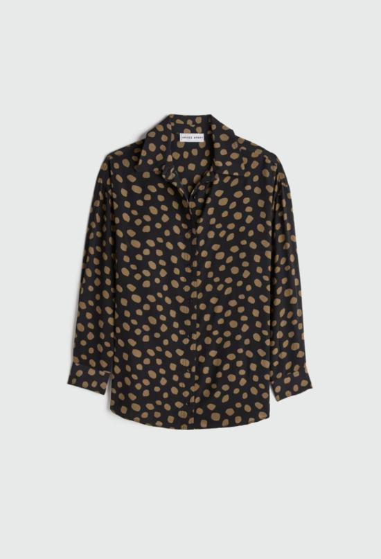  어피스 어파트 블라우스 Apiece Apart Isolde 버튼다운  블랙/카멜 - APIECE APART