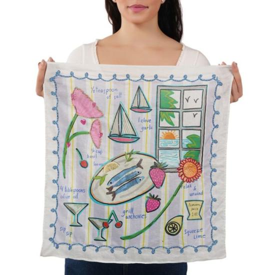  비스마야 머플러/스카프 Vismaya Sunset Sip 코튼 반다나 아이보리 - VISMAYA