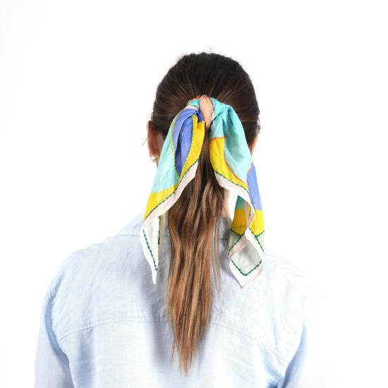  비스마야 머플러/스카프 프리즘 플라워 반다나 세이지 그린 - VISMAYA