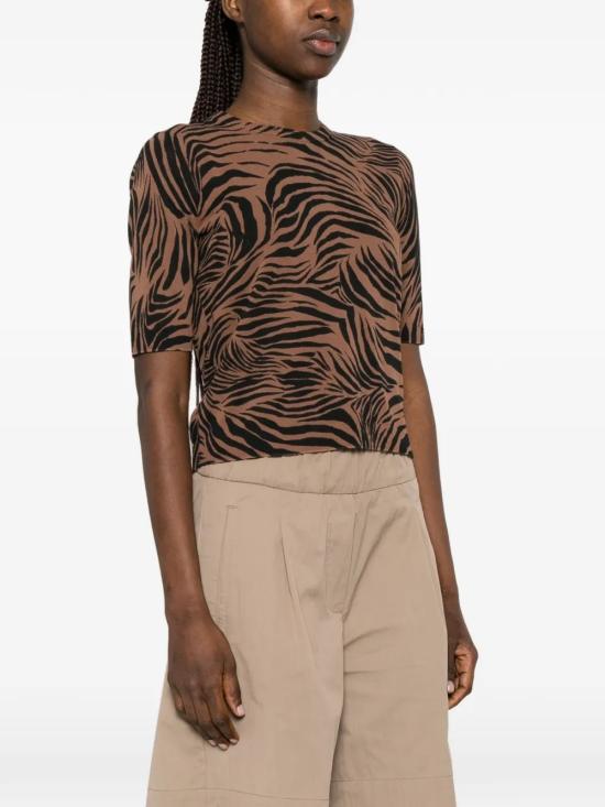 26SS 막스마라 스튜디오 반팔 티셔츠 AGO002 Brown - MAX MARA STUDIO