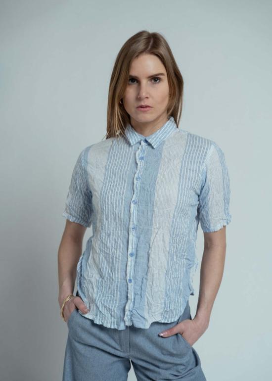  파드칼레 셔츠 Pas De Calais 셔링 스트라이프  오프화이트