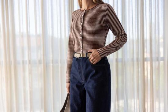  오니아 가디건 리넨 리브 카디건 - ONIA