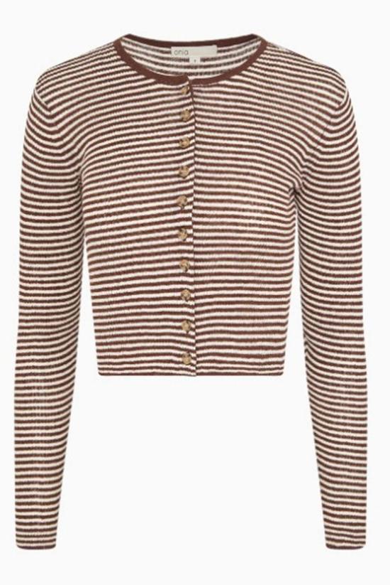  오니아 가디건 리넨 리브 카디건 - ONIA