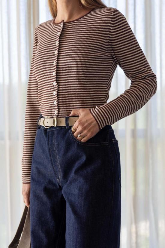  오니아 가디건 리넨 리브 카디건