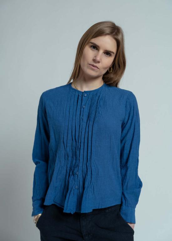  파드칼레 블라우스 파스드칼레 오가닉 코튼 샴브레이  네이비 - PAS DE CALAIS