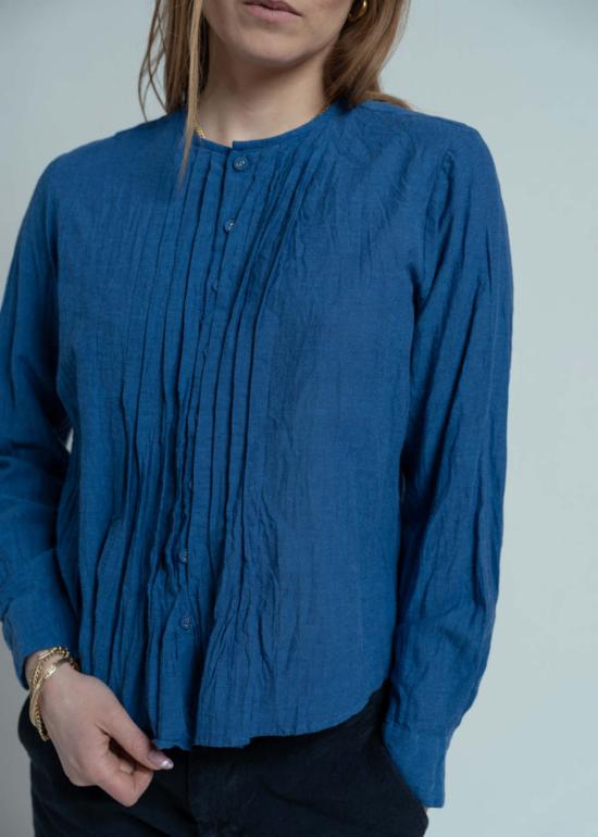  파드칼레 블라우스 파스드칼레 오가닉 코튼 샴브레이  네이비 - PAS DE CALAIS