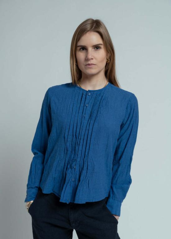  파드칼레 블라우스 파스드칼레 오가닉 코튼 샴브레이  네이비 - PAS DE CALAIS