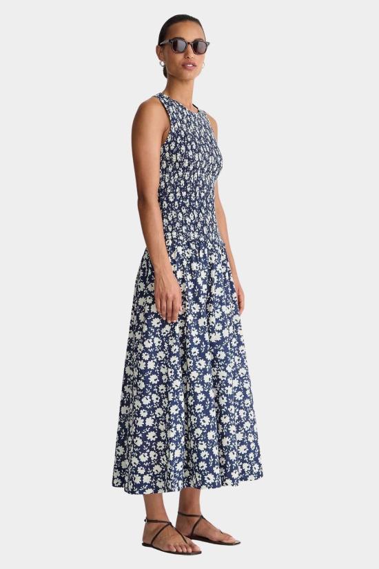  어피스 어파트 롱 원피스 Apiece Apart Siempre 탱크 맥시 드레스 네이비 플로럴 스탬프 - APIECE APART