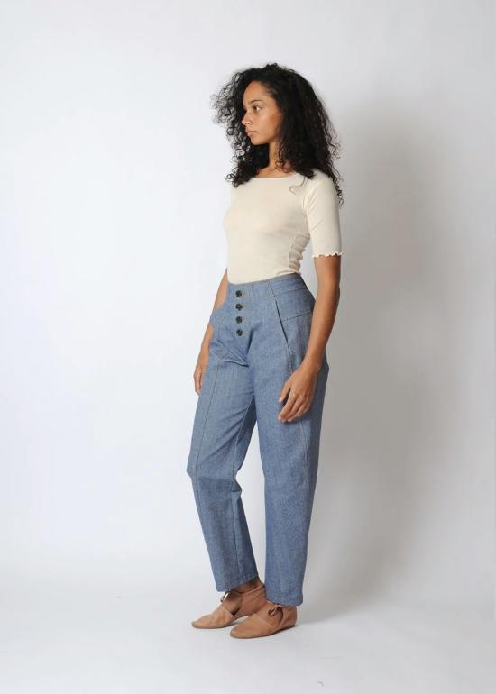  PROCHE 데님 팬츠 Proche Aldous 배럴 레그 팬츠 샴브레이 - OTHER BRANDS