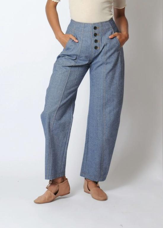  PROCHE 데님 팬츠 Proche Aldous 배럴 레그 팬츠 샴브레이