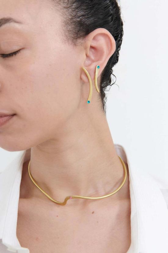  Sibilia 이어링 시빌리아 쿠르바 스터드  (황동/베르데) - OTHER BRANDS