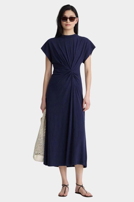  어피스 어파트 롱 원피스 Apiece Apart Volta Twist Dress Navy