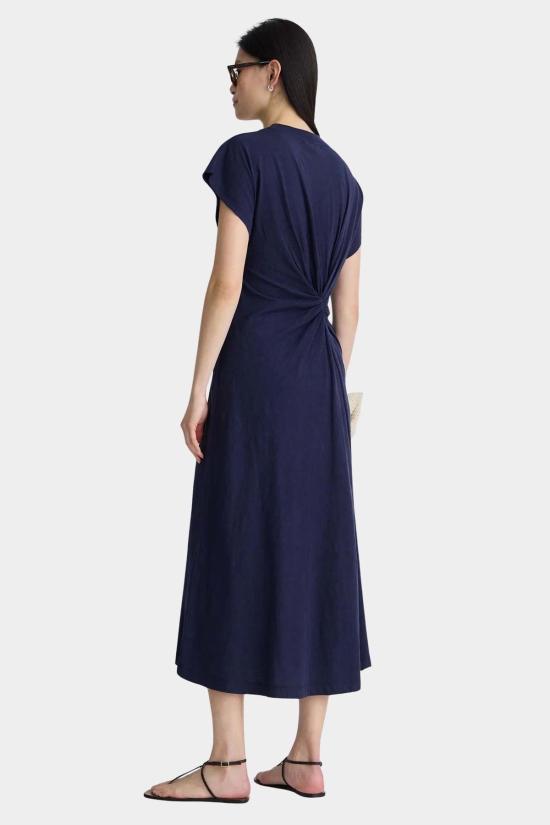  어피스 어파트 롱 원피스 Apiece Apart Volta Twist Dress Navy - APIECE APART