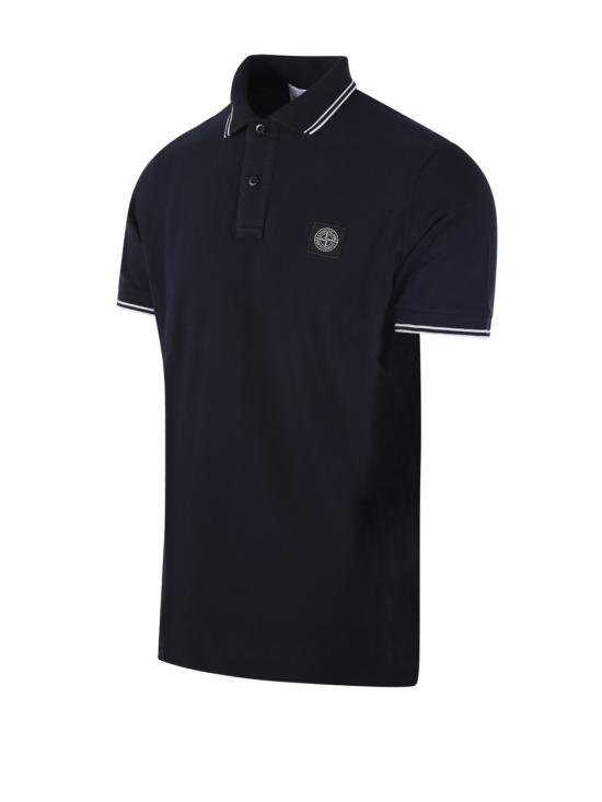 26SS 스톤 아일랜드 오가닉 코튼 피케 컴퍼스 패치 스트레치 슬림핏 숏슬리브 폴로 S152200010 S0018 V0020 NAVY BLUE - STONE ISLAND