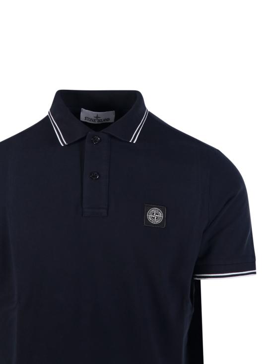 26SS 스톤 아일랜드 오가닉 코튼 피케 컴퍼스 패치 스트레치 슬림핏 숏슬리브 폴로 S152200010 S0018 V0020 NAVY BLUE - STONE ISLAND