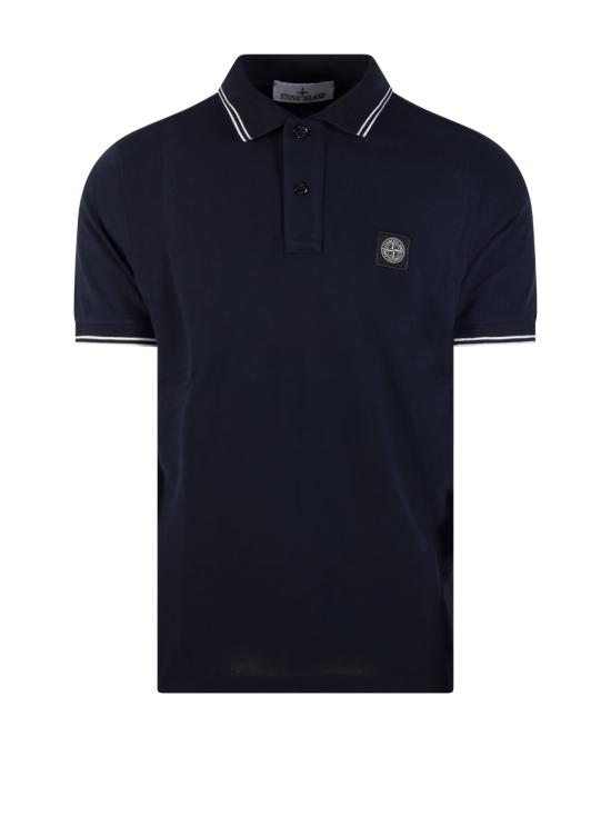 26SS 스톤 아일랜드 오가닉 코튼 피케 컴퍼스 패치 스트레치 슬림핏 숏슬리브 폴로 S152200010 S0018 V0020 NAVY BLUE