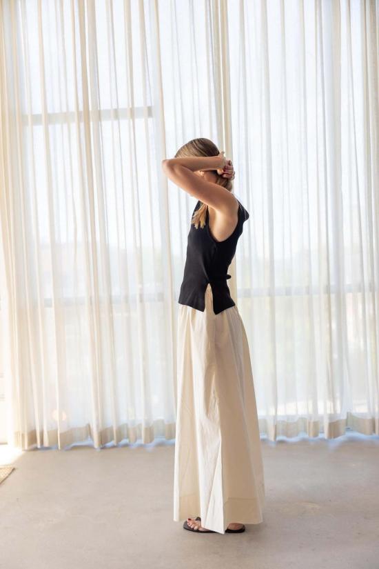  Onia 롱 원피스 오니아 보트넥 믹스 미디어 드레스 - ONIA