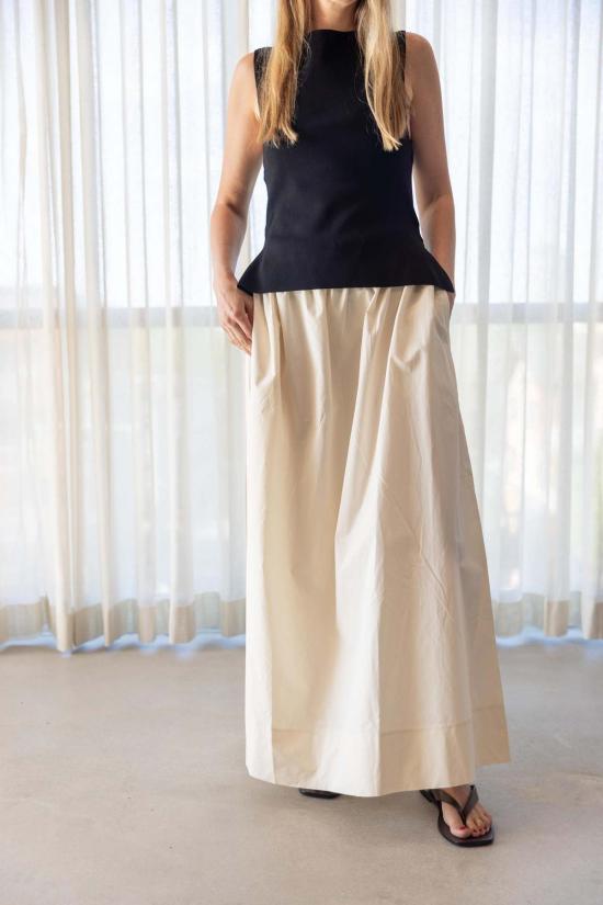  Onia 롱 원피스 오니아 보트넥 믹스 미디어 드레스