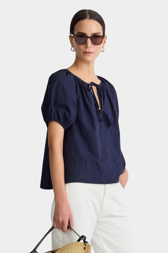  어피스 어파트 블라우스 Apiece Apart Amalie Tie Top Midnight - APIECE APART