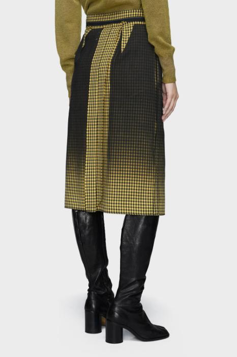 26SS 마르지엘라 미디 스커트 S51ME0053M35711 001F YELLOW BLACK - MAISON MARGIELA