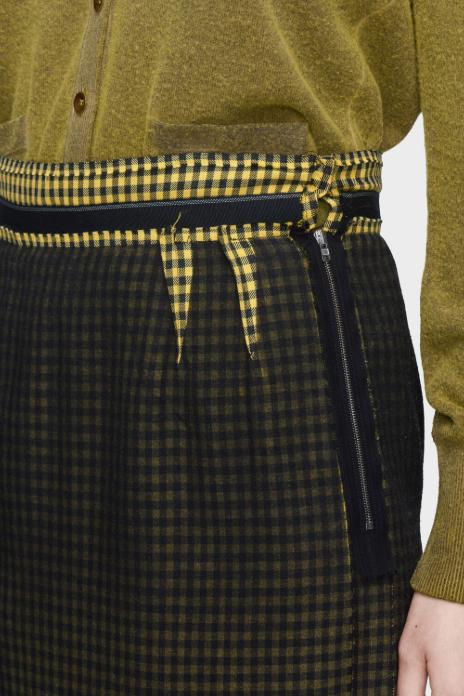 26SS 마르지엘라 미디 스커트 S51ME0053M35711 001F YELLOW BLACK - MAISON MARGIELA