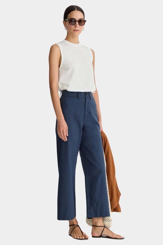  어피스 어파트 크롭 팬츠 Apiece Apart 클래식 메리다 팬츠 네이비 - APIECE APART