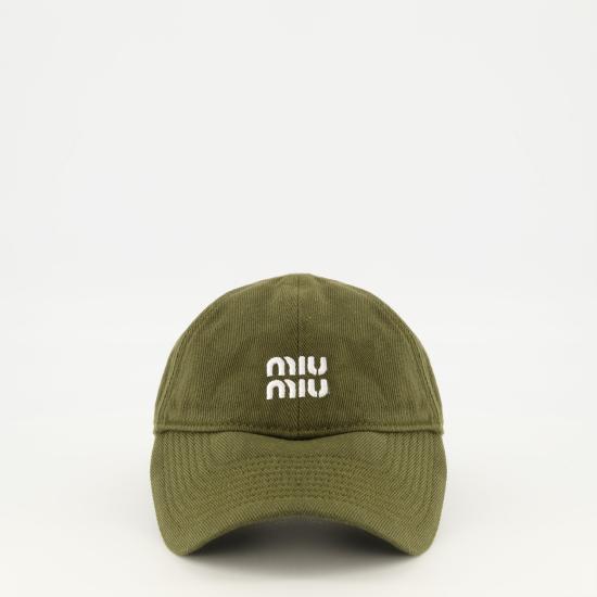 26FW 미우미우 플리스 베이스볼 캡 5HC369 2CR1 F0L24 FOREST GREEN YELLOW DOM