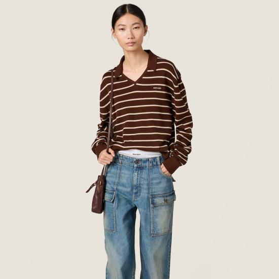 26SS 미우미우 폴로 티셔츠 MML03E 183M F0324 COCOA BROWN DOM - MIU MIU