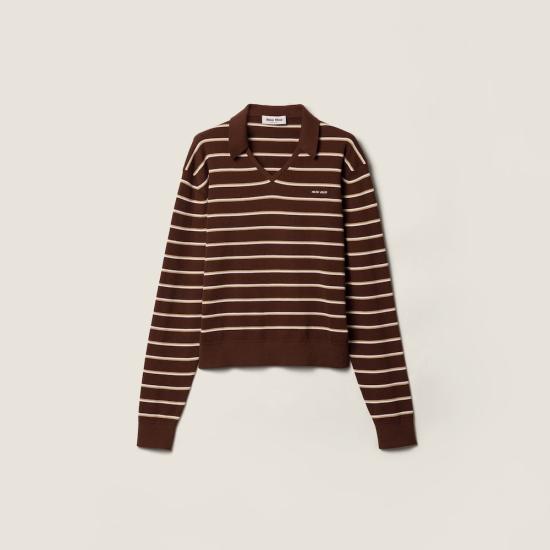 26SS 미우미우 폴로 티셔츠 MML03E 183M F0324 COCOA BROWN DOM